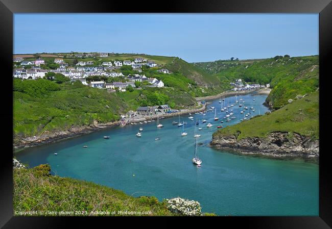 Solva Harbour View Framed Print by claire chown