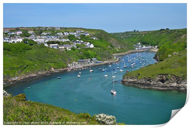 Solva Harbour View Print by claire chown
