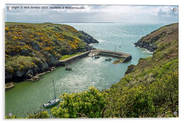 Porthclais Harbour Pembrokeshire Coast West Wales Acrylic by Nick Jenkins