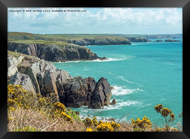 Pembrokeshire Cliff Coast at Porthclais Framed Print by Nick Jenkins