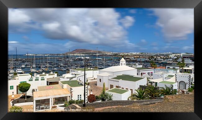 Lanzarote and Playa Blanca Marina from Above Framed Print by RJW Images