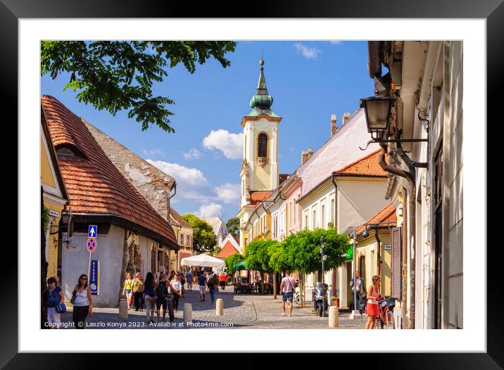 Bell tower - Szentendre Framed Mounted Print by Laszlo Konya