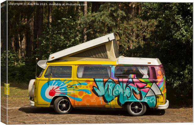Sun-kissed VW Camper Canvas Print by Ron Ella