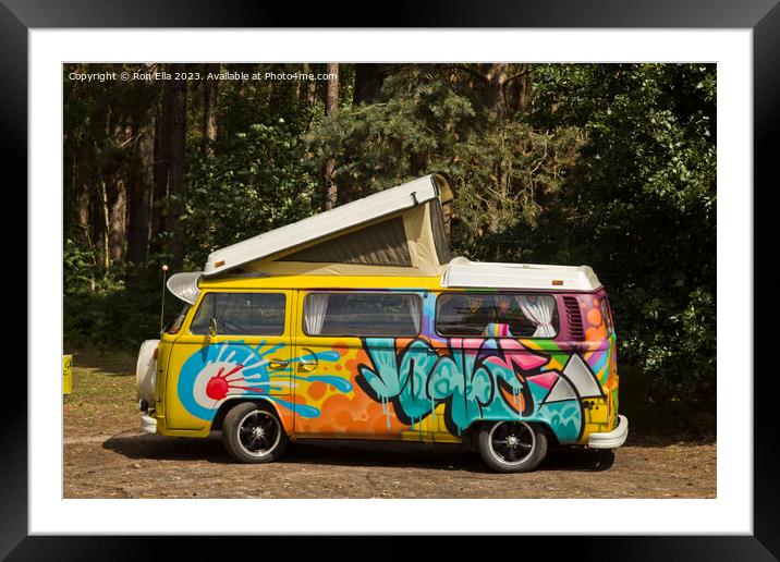 Sun-kissed VW Camper Framed Mounted Print by Ron Ella