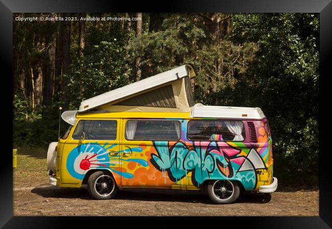 Sun-kissed VW Camper Framed Print by Ron Ella