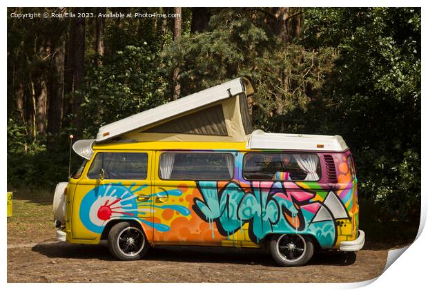 Sun-kissed VW Camper Print by Ron Ella