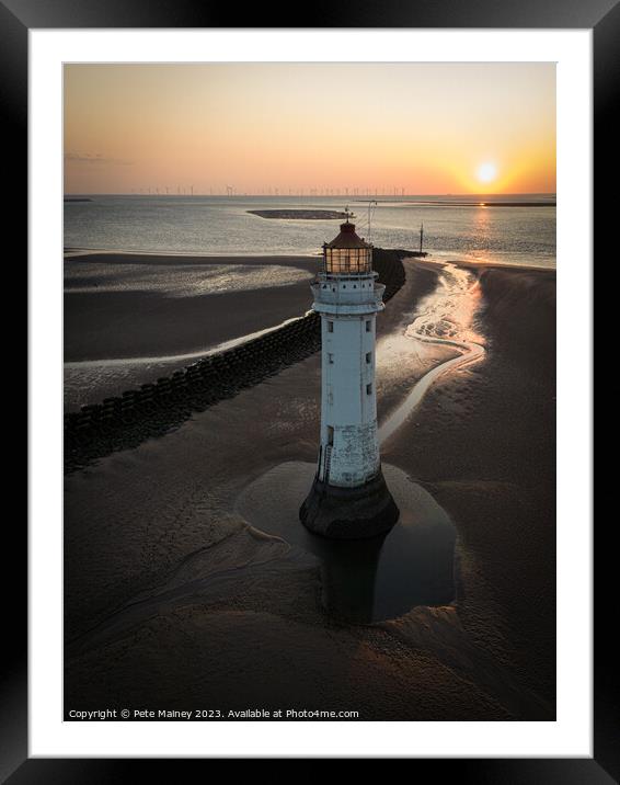 Perch Rock Lighthouse Framed Mounted Print by Pete Mainey