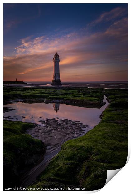 Perch Rock Sunset Print by Pete Mainey