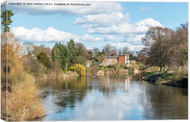 River Wye at Hereford Canvas Print by Nick Jenkins