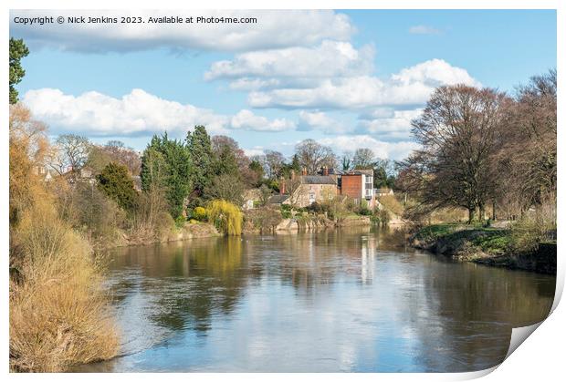 River Wye at Hereford Print by Nick Jenkins