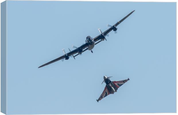 Lancaster Bomber and Typhoon Canvas Print by J Biggadike