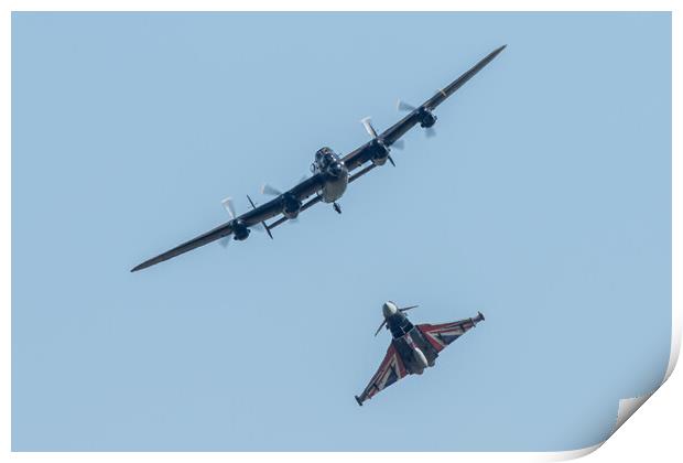 Lancaster Bomber and Typhoon Print by J Biggadike