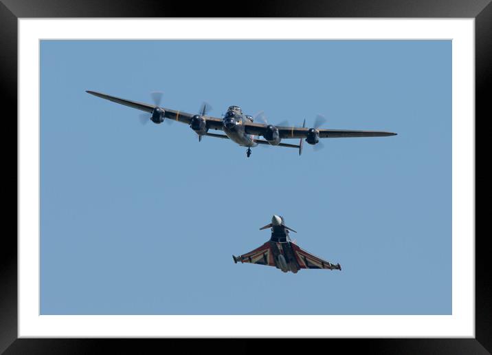 Lancaster Bomber and Typhoon Framed Mounted Print by J Biggadike