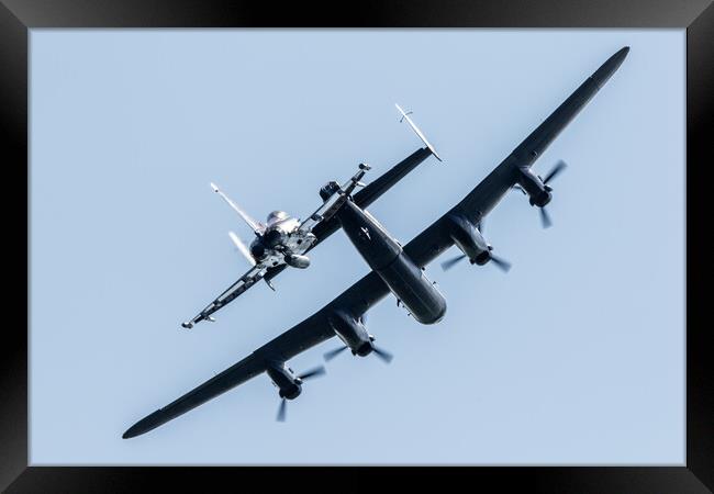 Lancaster Bomber and Typhoon Framed Print by J Biggadike