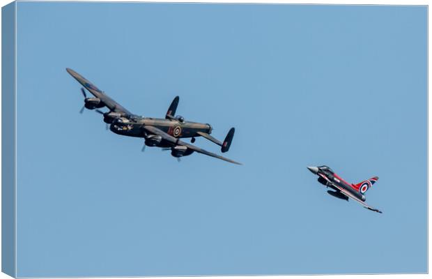 Lancaster Bomber and Typhoon Canvas Print by J Biggadike