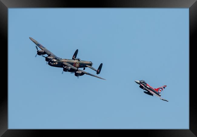 Lancaster Bomber and Typhoon Framed Print by J Biggadike