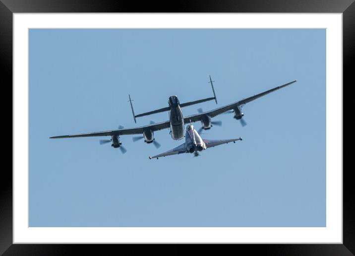 Lancaster Bomber and Typhoon Framed Mounted Print by J Biggadike