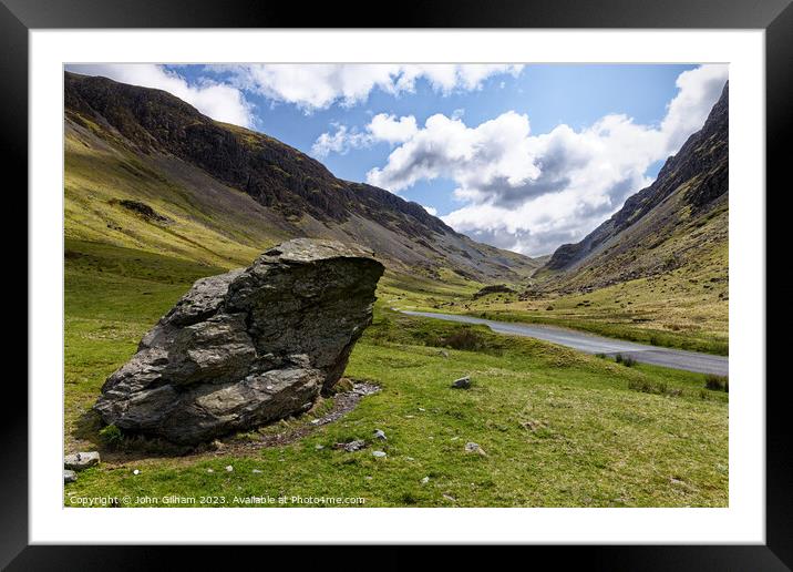 Honister Pass in The English Lake District of Cumbria UK Framed Mounted Print by John Gilham