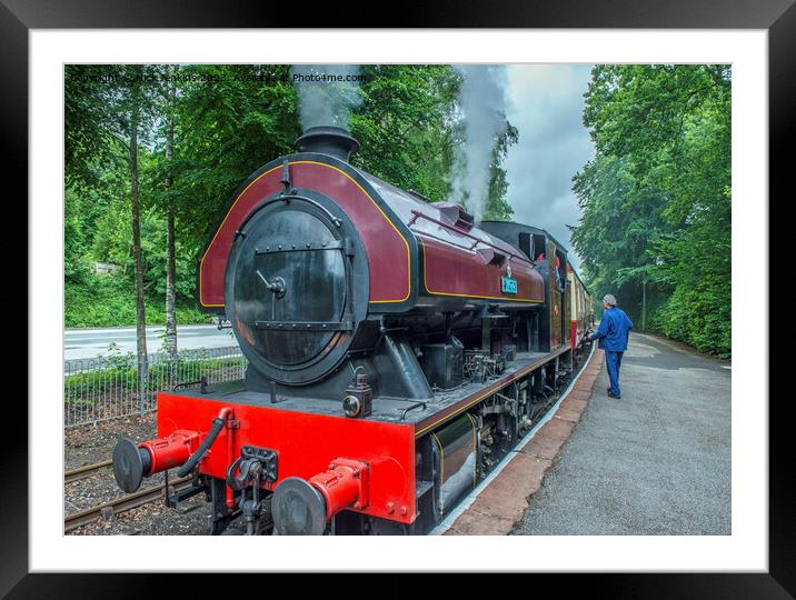 Victor leaving Haverthwaite and Lakeside Station  Framed Mounted Print by Nick Jenkins