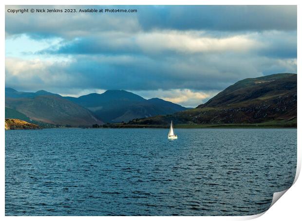 Loch Broom Ullapool and Yacht Print by Nick Jenkins