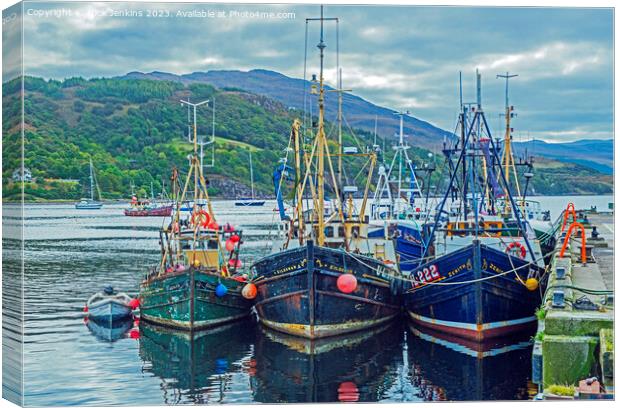 Trawlers berthed at Ullapool Harbour  Canvas Print by Nick Jenkins