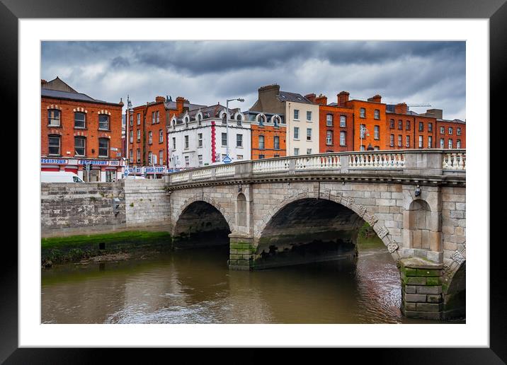 Mellows Bridge on River Liffey in Dublin Framed Mounted Print by Artur Bogacki