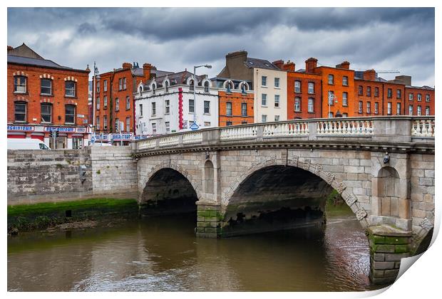 Mellows Bridge on River Liffey in Dublin Print by Artur Bogacki