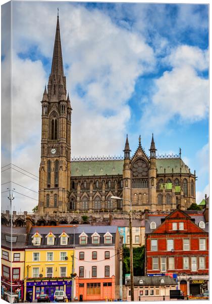 Cobh Town Houses And Cathedral In Ireland Canvas Print by Artur Bogacki