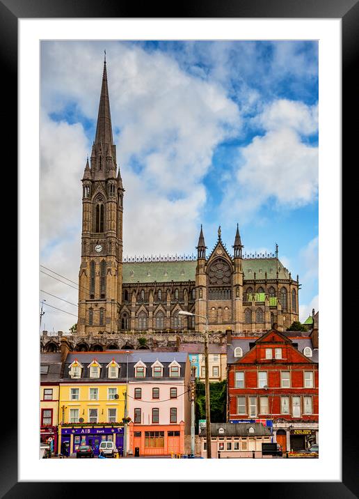 Cobh Town Houses And Cathedral In Ireland Framed Mounted Print by Artur Bogacki