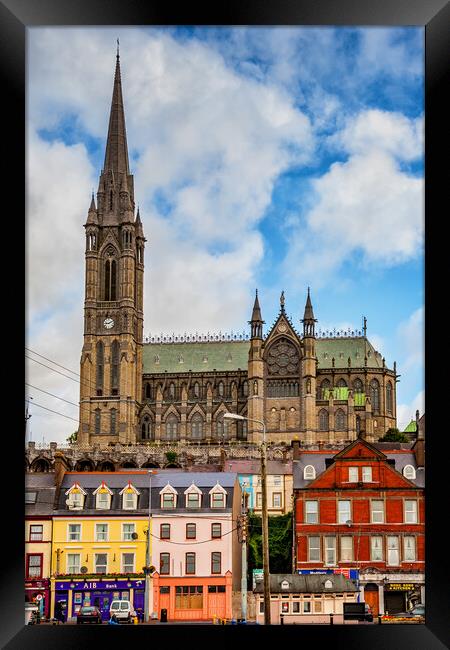 Cobh Town Houses And Cathedral In Ireland Framed Print by Artur Bogacki