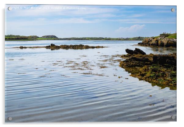 Serene Inland Sea Anglesey Seascape Coast Acrylic by Pearl Bucknall