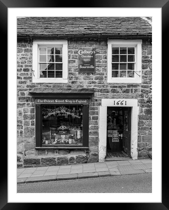 Oldest sweet shop in England in Pateley Bridge Framed Mounted Print by Steve Heap