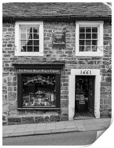 Oldest sweet shop in England in Pateley Bridge Print by Steve Heap