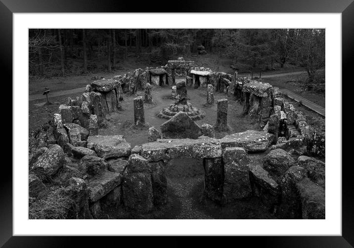 Standing stones of the Druids Plantation in Nidder Framed Mounted Print by Steve Heap