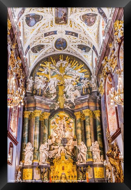 Altar Jasna Gora New Basilica Black Madonna Czestochowy Poland Framed Print by William Perry