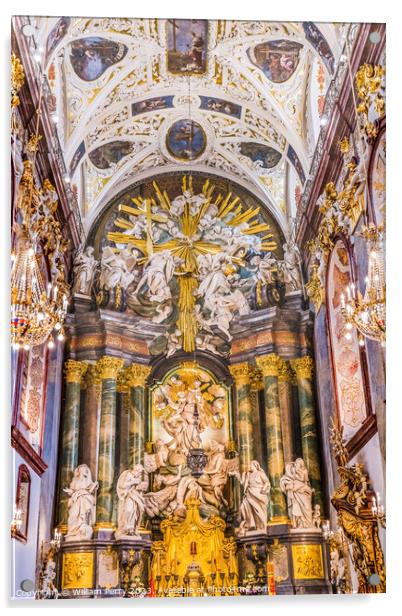 Altar Jasna Gora New Basilica Black Madonna Czestochowy Poland Acrylic by William Perry