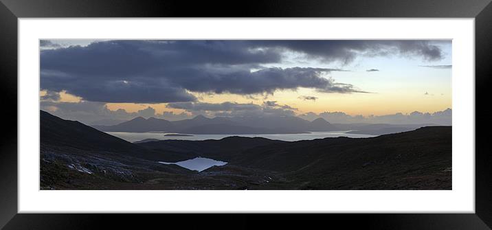 Dusk panorama of Skye Framed Mounted Print by Gary Eason