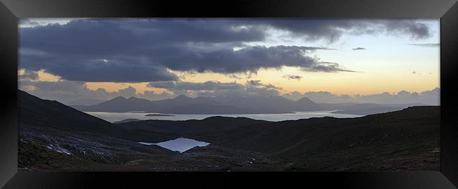 Dusk panorama of Skye Framed Print by Gary Eason