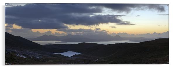 Dusk panorama of Skye Acrylic by Gary Eason