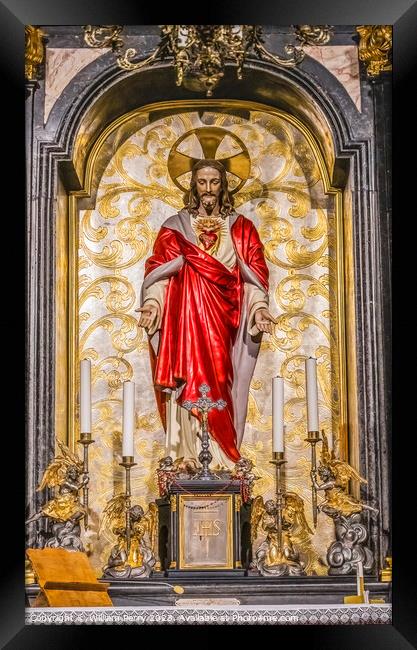 Jesus Sacred Heart Jasna Gora New Basilica Czestochowy Poland Framed Print by William Perry