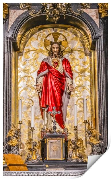 Jesus Sacred Heart Jasna Gora New Basilica Czestochowy Poland Print by William Perry