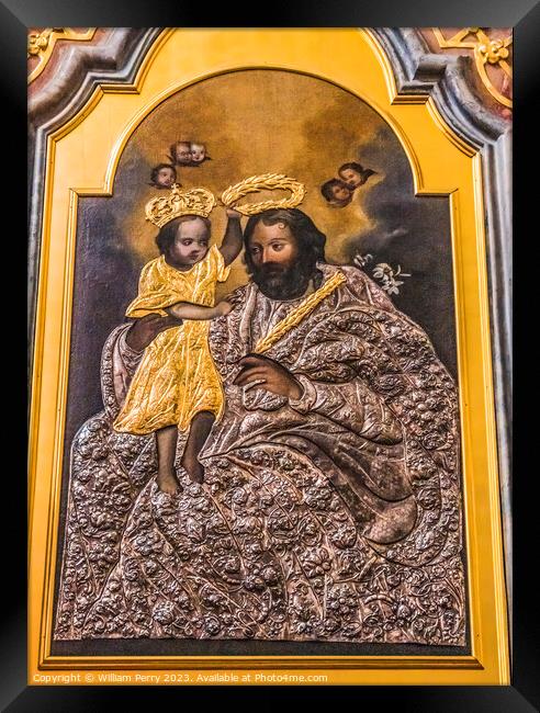Baby Jesus Saint Painting Jasna Gora New Basilica Poland Framed Print by William Perry