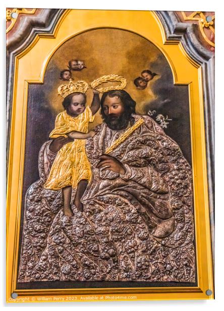 Baby Jesus Saint Painting Jasna Gora New Basilica Poland Acrylic by William Perry