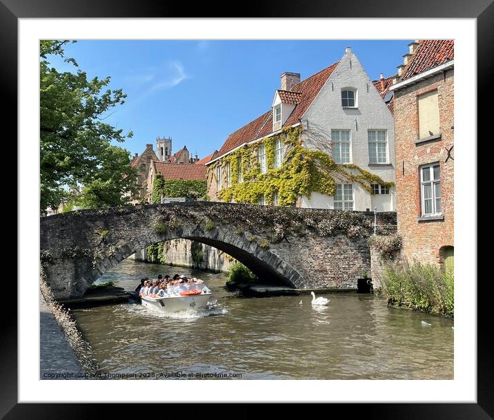 Bruges Canals  Framed Mounted Print by David Thompson