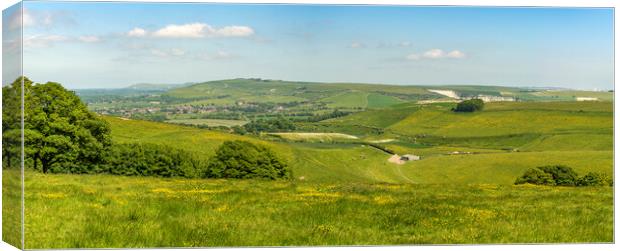 Looking east over Steyning Bowl and the South Down Canvas Print by Malcolm McHugh