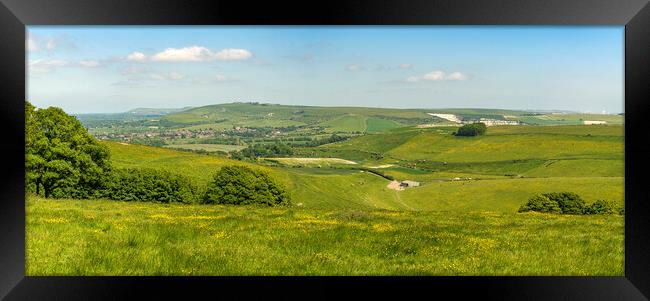 Looking east over Steyning Bowl and the South Down Framed Print by Malcolm McHugh