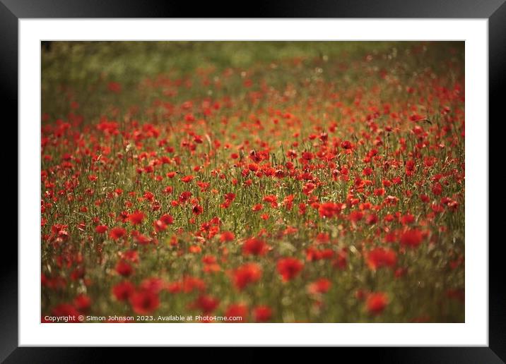 Poppies  Framed Mounted Print by Simon Johnson