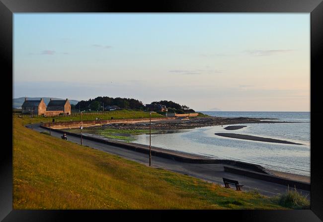 Prestwick prom and shorefront at sunset Framed Print by Allan Durward Photography
