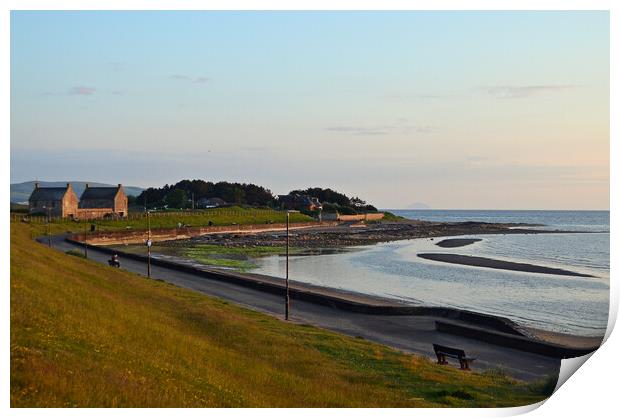 Prestwick prom and shorefront at sunset Print by Allan Durward Photography