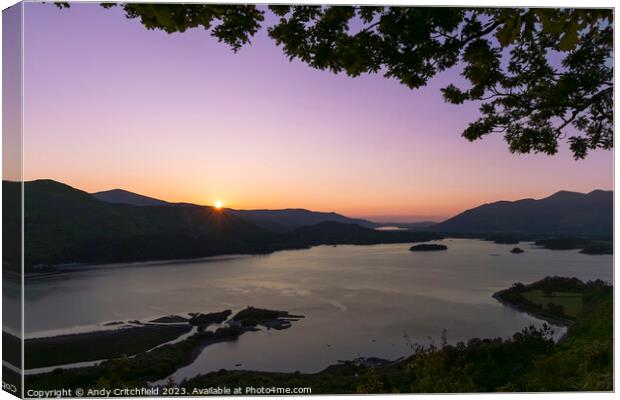 Sunset from Surprise View in The Lake District loo Canvas Print by Andy Critchfield